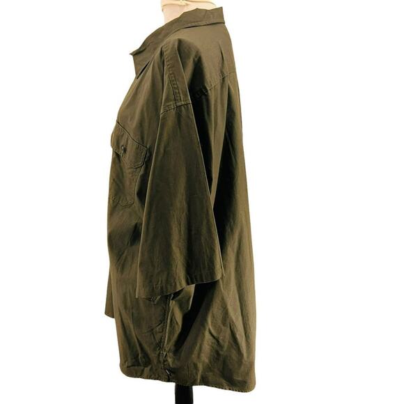 Dickies Button Front Short Sleeve Ripstop Shirt Green Mens 3XL - Picture 3 of 7